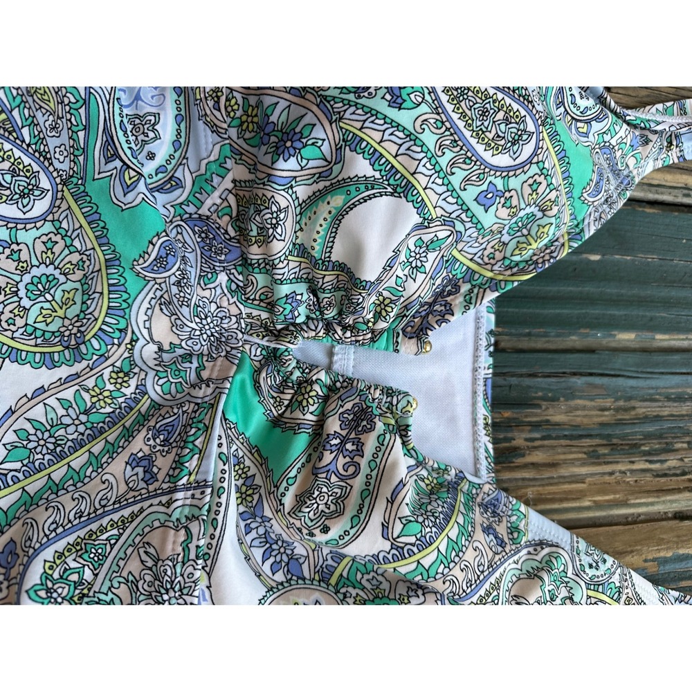 Alex Marie Womens Paisley One Piece Swimsuit Green Blue Purple Size 16 AX214556 - Picture 8 of 8